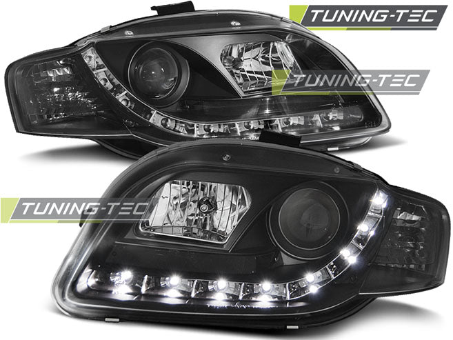 Tuning-Tec LED Tagfahrlicht Scheinwerfer für Audi A4 B7 05-08 schwarz