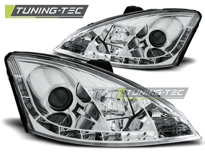 Tuning-Tec LED Tagfahrlicht Scheinwerfer für Ford Focus 98-01 chrom