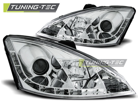 Tuning-Tec LED Tagfahrlicht Scheinwerfer für Ford Focus 98-01 chrom