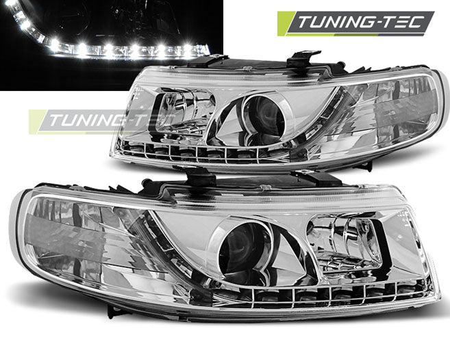 Tuning-Tec LED Tagfahrlicht Scheinwerfer für Seat Leon 1M / Toledo 99-04 chrom