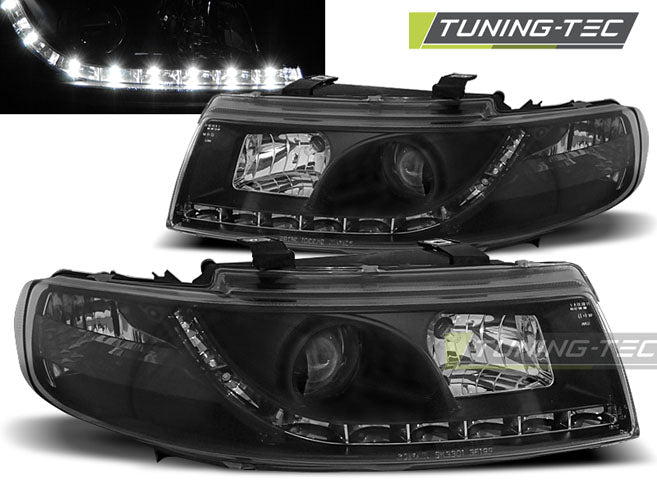 Tuning-Tec LED Tagfahrlicht Scheinwerfer für Seat Leon 1M / Toledo 99-04 schwarz