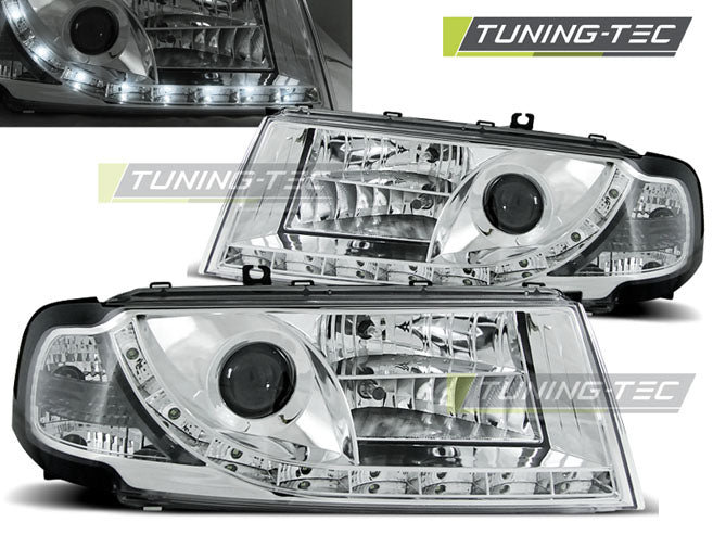 Tuning-Tec LED Tagfahrlicht Scheinwerfer für Skoda Octavia 1 (1U) 00-10 chrom