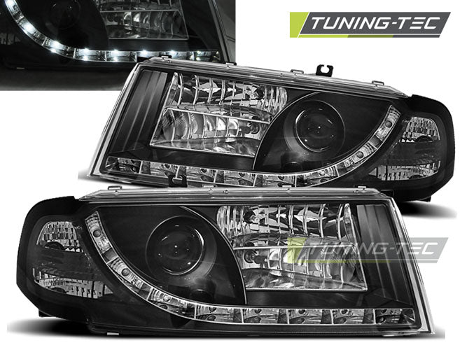 Tuning-Tec LED Tagfahrlicht Scheinwerfer für Skoda Octavia 1 (1U) 00-10 schwarz