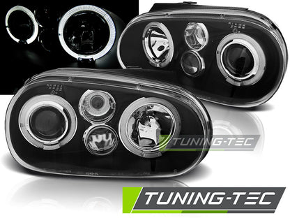 Tuning-Tec LED Angel Eyes Scheinwerfer für VW Golf 4 97-03 schwarz