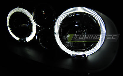 Tuning-Tec LED Angel Eyes Scheinwerfer für VW Golf 4 97-03 schwarz