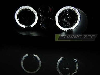Tuning-Tec LED Angel Eyes Scheinwerfer für VW Golf 4 97-03 schwarz