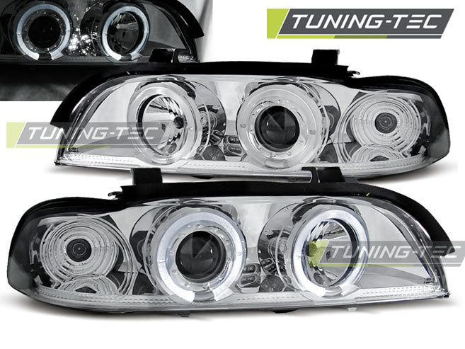 Tuning-Tec LED Angel Eyes Scheinwerfer für BMW 5er E39 95-03 chrom