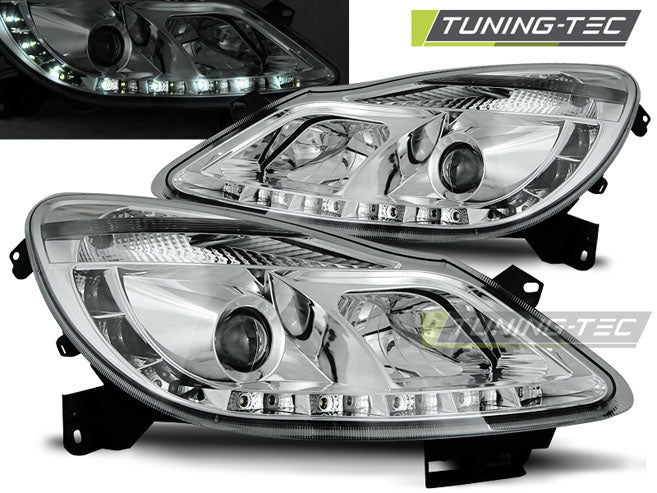 Tuning-Tec LED Tagfahrlicht Scheinwerfer für Opel Corsa D 06-11 chrom
