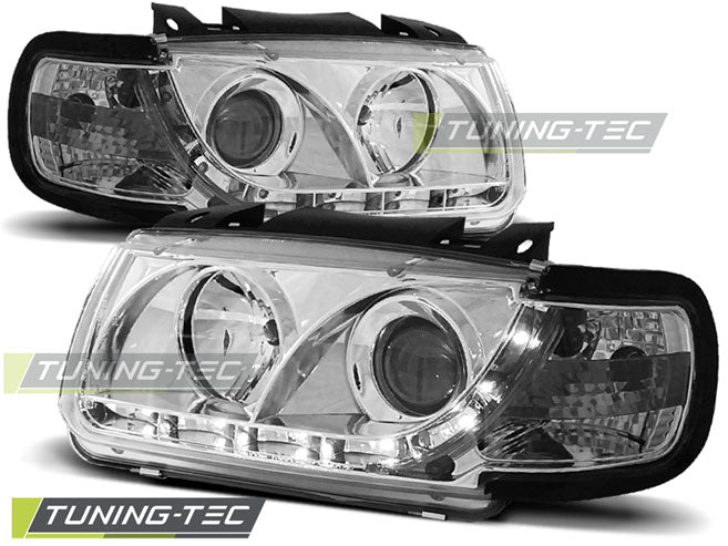 Tuning-Tec LED Tagfahrlicht Scheinwerfer für VW Polo 6N 94-99 chrom