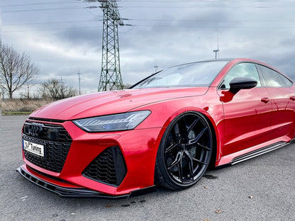 CUP Frontspoilerlippe ABS mit Seitenwing Audi RS7 Typ C8 4K Schwarz Matt