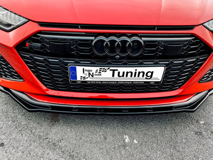 CUP Frontspoilerlippe ABS mit Seitenwing Audi RS7 Typ C8 4K Schwarz Matt
