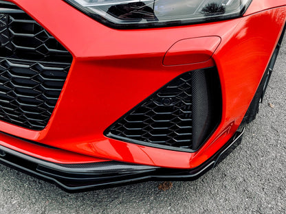 CUP Frontspoilerlippe ABS mit Seitenwing Audi RS7 Typ C8 4K Schwarz Matt