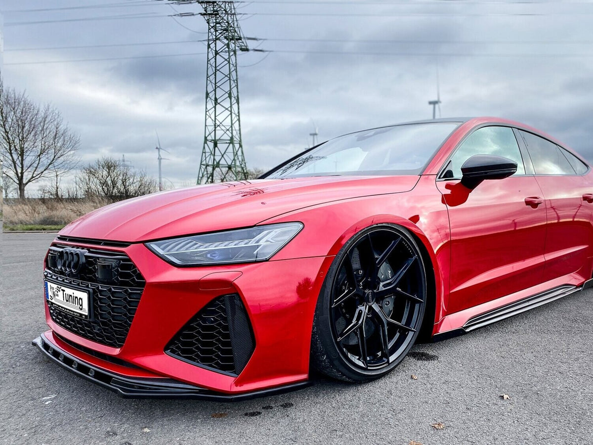 CUP Frontspoilerlippe ABS Audi RS7 Typ C8 4K ab Bj.:2019 - Schwarz Glanz