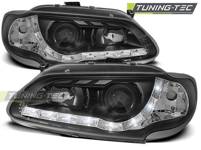 Tuning-Tec LED Tagfahrlicht Scheinwerfer für Renault Megane / Scenic 96-99 schwarz