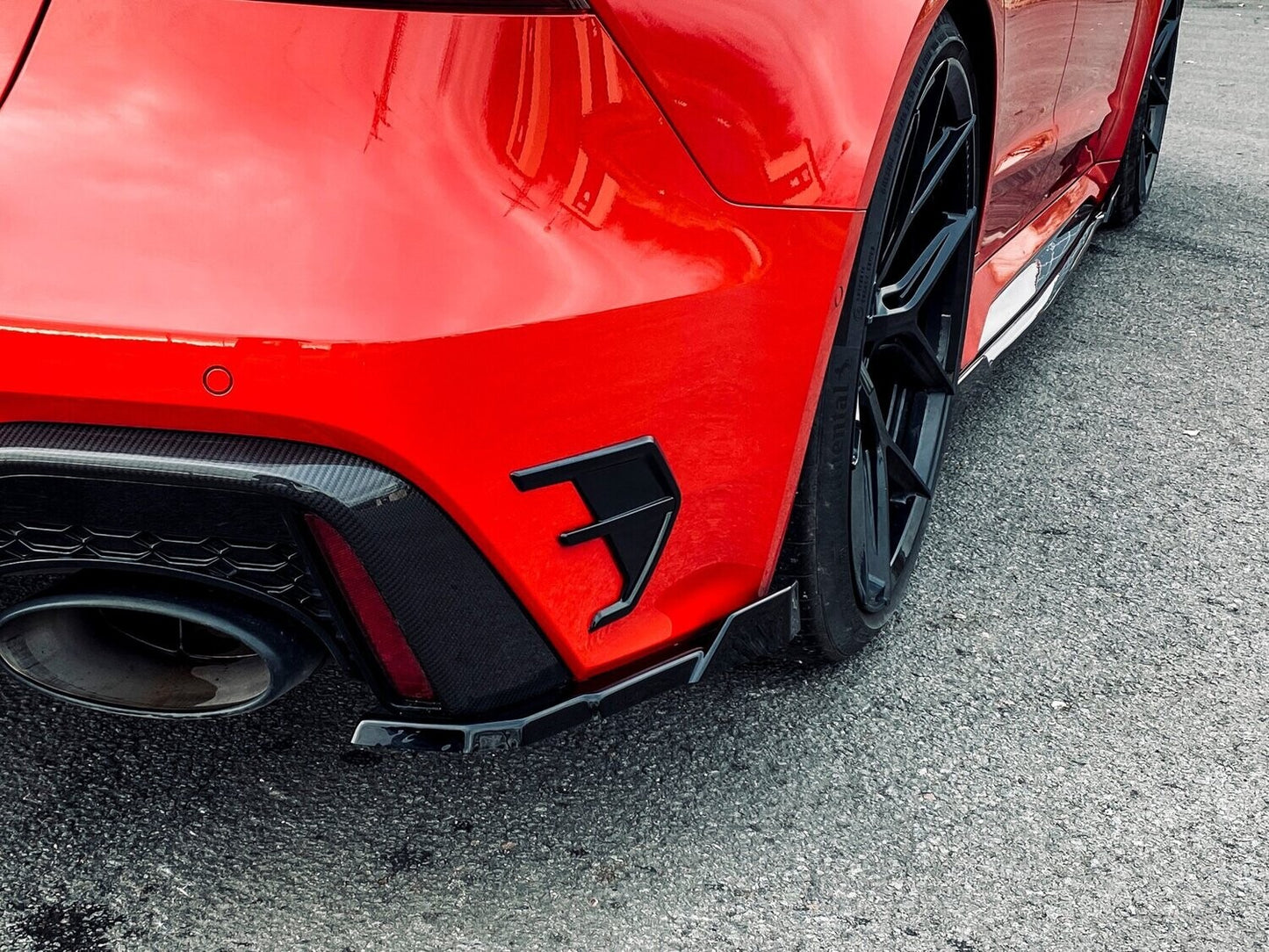 Heckansatz Seitenteile ABS Audi RS7 Typ C8 4K ab Bj.:2019 - Schwarz Matt