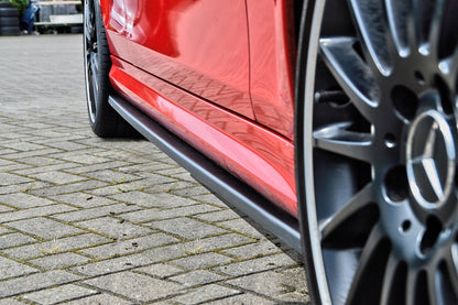 CUP Seitenschweller Mercedes Benz C63 AMG, Typ 204, Coupe Schwarz Glanz