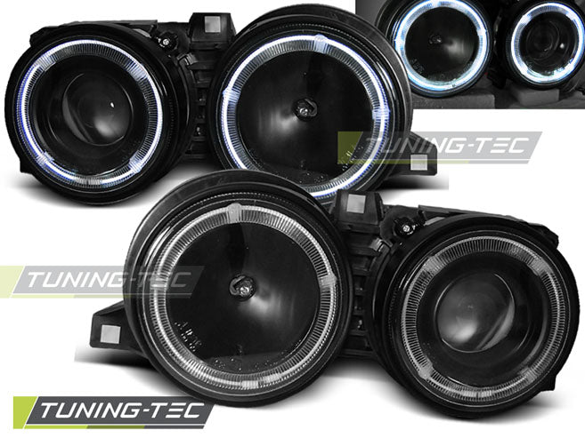 Tuning-Tec LED Angel Eyes Scheinwerfer für BMW 3er E30 82-94 schwarz