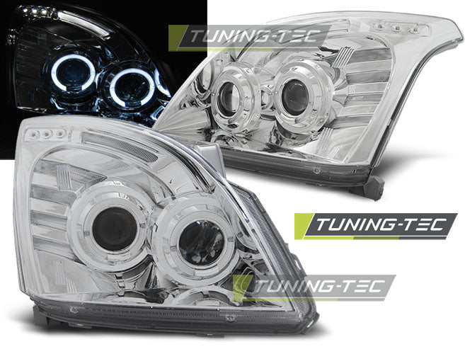 Tuning-Tec LED Angel Eyes Scheinwerfer für Toyota Land Cruiser 120 03-09 chrom