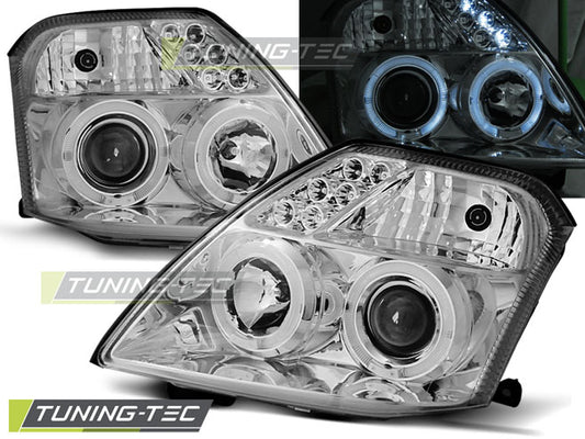 Tuning-Tec LED Angel Eyes Scheinwerfer für Citroen C2 03-10 chrom