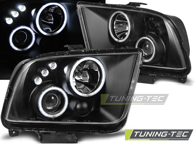 Tuning-Tec LED Angel Eyes Scheinwerfer für Ford Mustang IV 04-09 schwarz