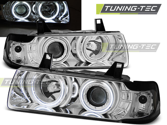 Tuning-Tec CCFL Angel Eyes Scheinwerfer für BMW 3er E36 90-99 chrom
