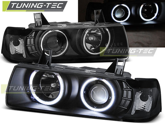 Tuning-Tec CCFL Angel Eyes Scheinwerfer für BMW 3er E36 90-99 schwarz
