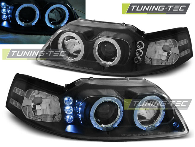 Tuning-Tec LED Angel Eyes Scheinwerfer für Ford Mustang III 98-04 schwarz