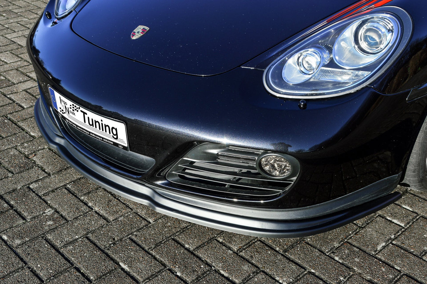 CUP Frontspoilerlippe ABS Porsche Cayman 987 Bj.: 2009-2013 Schwarz Matt