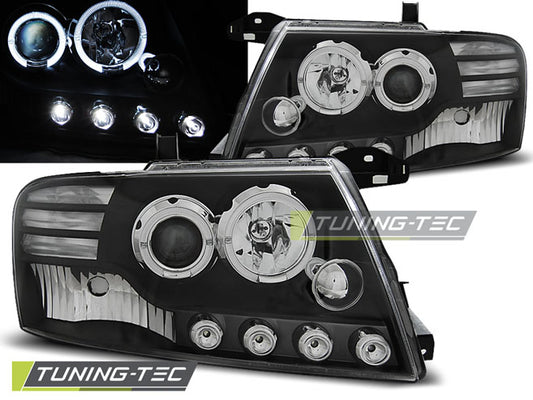 Tuning-Tec LED Angel Eyes Scheinwerfer für Mitsubishi Pajero V60 00-06 schwarz