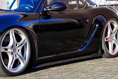 CUP Seitenschwellersatz mit Wing hinten Porsche Boxster 987 Carbon
