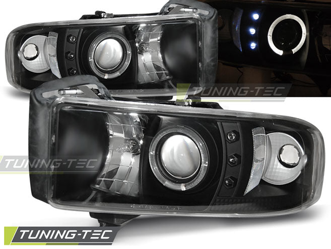 Tuning-Tec LED Angel Eyes Scheinwerfer für Dodge RAM 94-01 schwarz