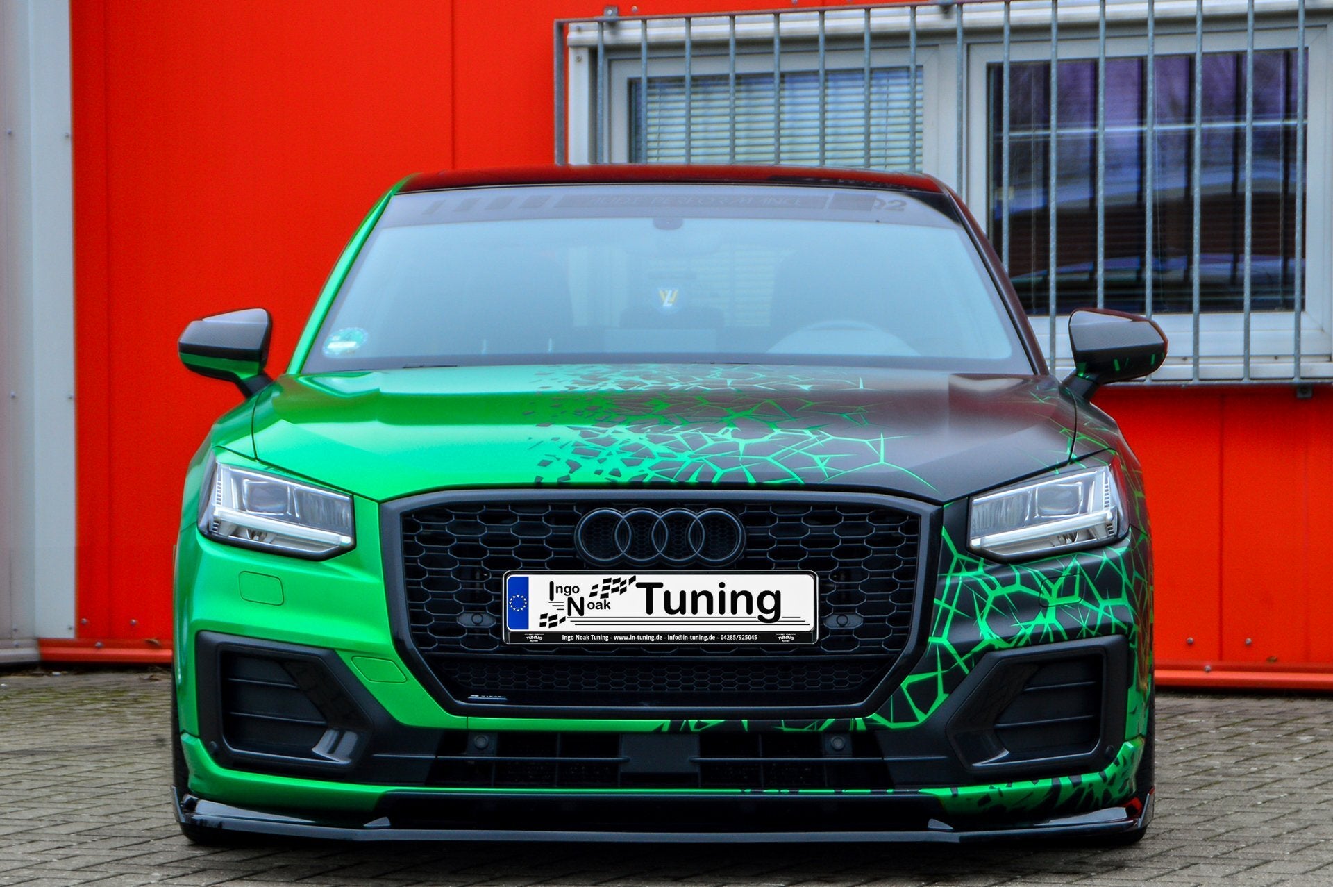 CUP Frontspoilerlippe ABS mit Seitenwing Audi Q2 GA, MK1 Schwarz Matt