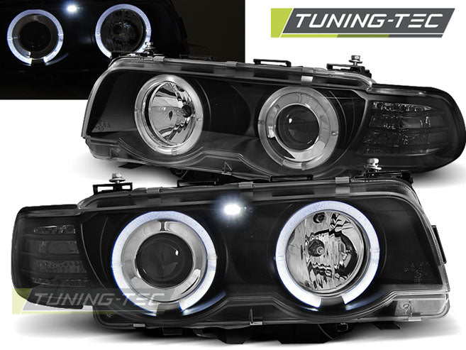 Tuning-Tec LED Angel Eyes Scheinwerfer für BMW 7er E38 Facelift 98-01 schwarz