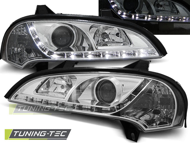 Tuning-Tec LED Tagfahrlicht Scheinwerfer für Opel Tigra A 94-00 chrom