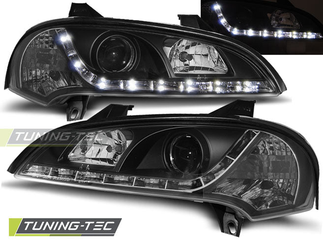 Tuning-Tec LED Tagfahrlicht Scheinwerfer für Opel Tigra A 94-00 schwarz