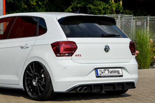 Gefräster Heckansatz Volkswagen Polo 6 GTI 2G (AW) ab Bj.: 2017-- Schwarz Matt