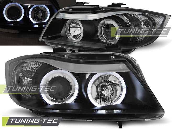 Tuning-Tec LED Angel Eyes Scheinwerfer für BMW 3er E90/E91 05-08 schwarz