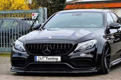 CUP Frontspoilerlippe mit Seitenwing Mercedes Benz C63 AMG W205 Schwarz Glanz
