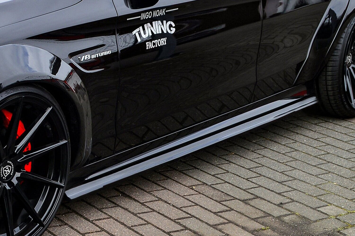 CUP Seitenschweller Mercedes Benz C63 AMG, S205, T-Modell Schwarz Glanz