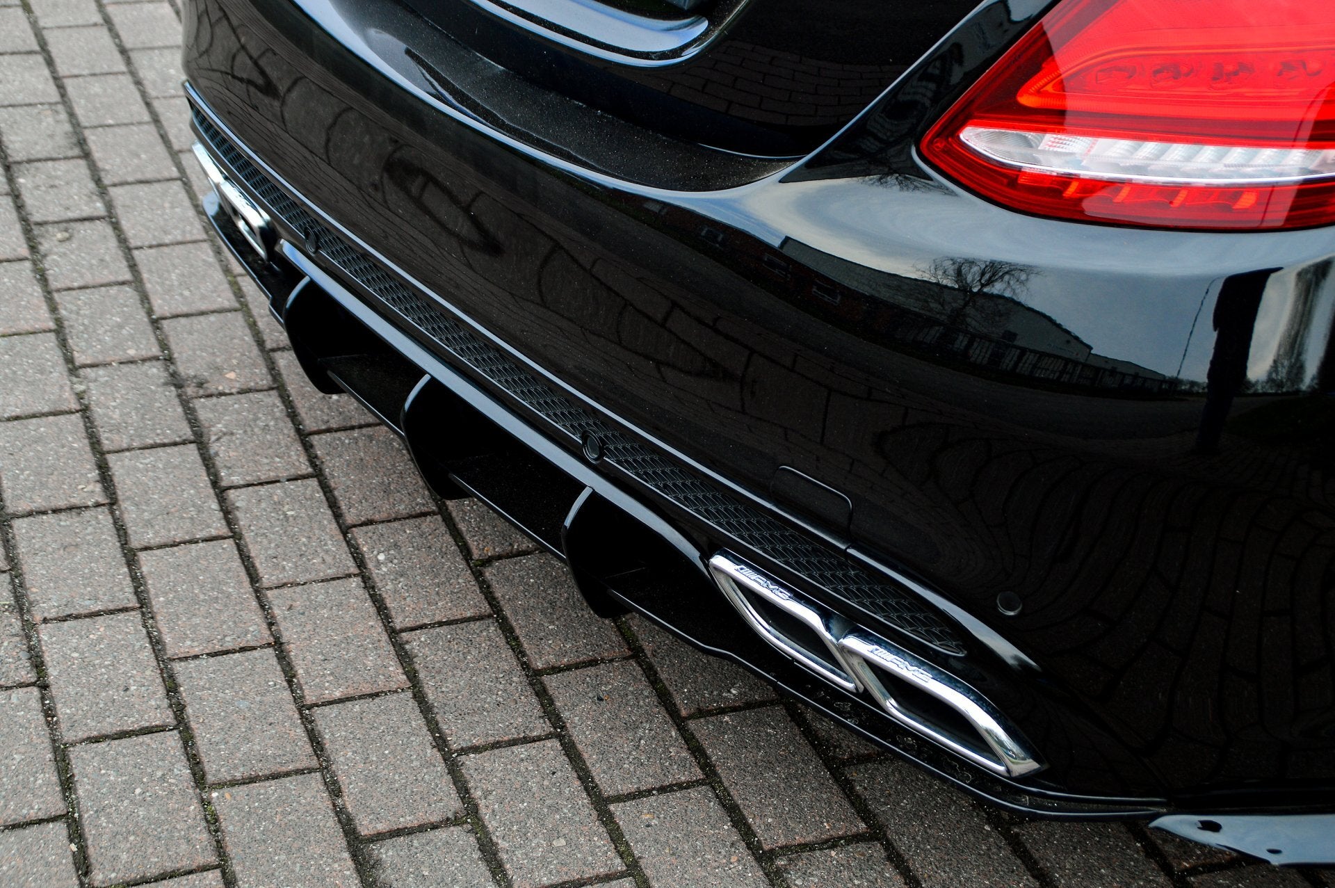 Heckansatz Mercedes Benz C63 AMG, W205 Ab Bj.: 2015- Schwarz Matt