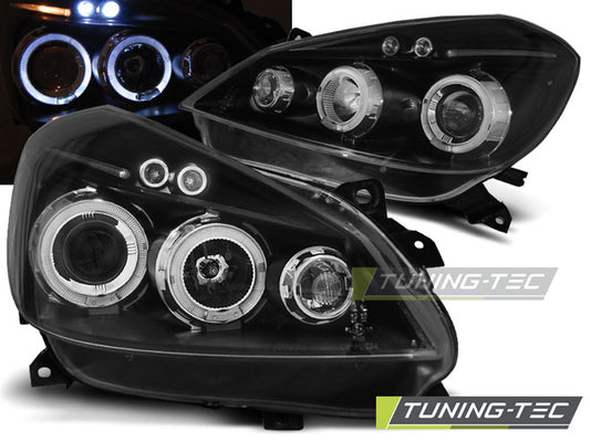 Tuning-Tec LED Angel Eyes Scheinwerfer für Renault Clio 3 05-09 schwarz