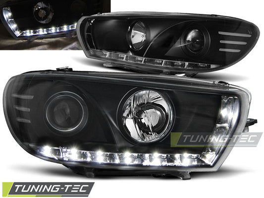 Tuning-Tec LED Tagfahrlicht Scheinwerfer für VW Scirocco 3 08-14 schwarz