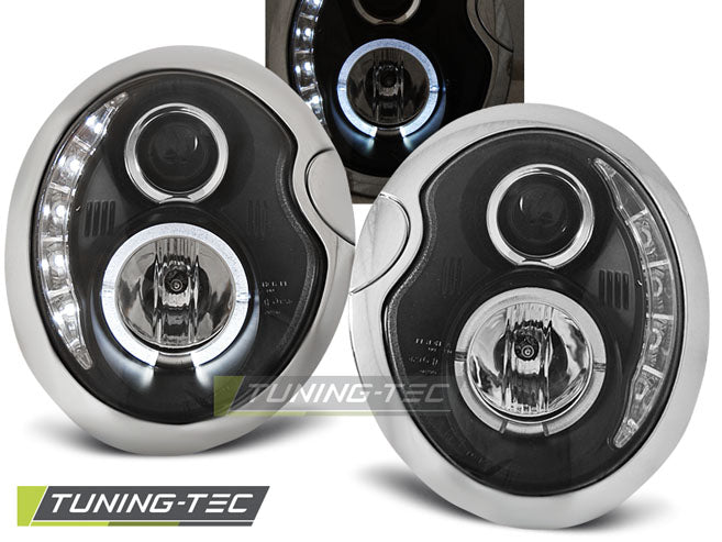 Tuning-Tec LED Tagfahrlicht Scheinwerfer für Mini Cooper 01-06 schwarz