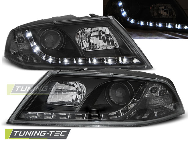 Tuning-Tec Xenon LED Tagfahrlicht Scheinwerfer für Skoda Octavia 2 (1Z) 04-08 schwarz