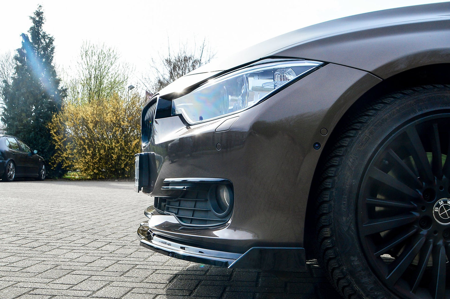CUP Frontspoilerlippe ABS mit Seitenwing BMW 3er F30/ F31 Schwarz Glanz