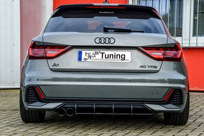 Gefräster Heckansatz Audi A1 (GB) ab Bj.2018- Schwarz Matt