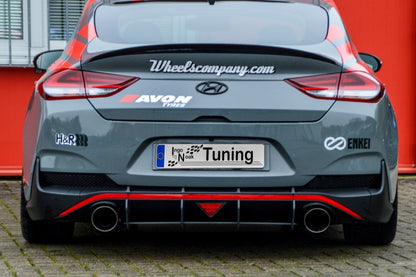 Gefräster Heckansatz Hyundai i30 Fastback N ab Bj.: 2018- Schwarz Matt