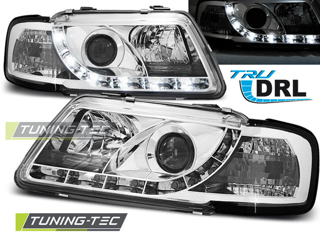 Tuning-Tec LED Tagfahrlicht Scheinwerfer für Audi A3 8L 96-00 chrom