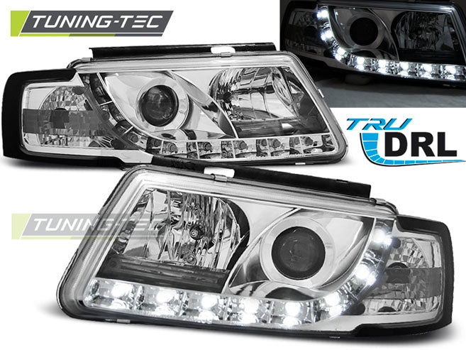 Tuning-Tec LED Tagfahrlicht Scheinwerfer für VW Passat 3B (B5) 96-00 chrom
