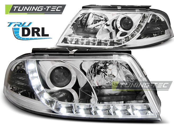 Tuning-Tec LED Tagfahrlicht Scheinwerfer für VW Passat 3BG 00-05 chrom
